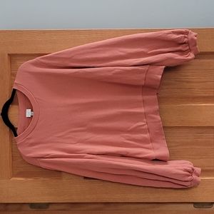 Balloon sleeve crew neck sweater